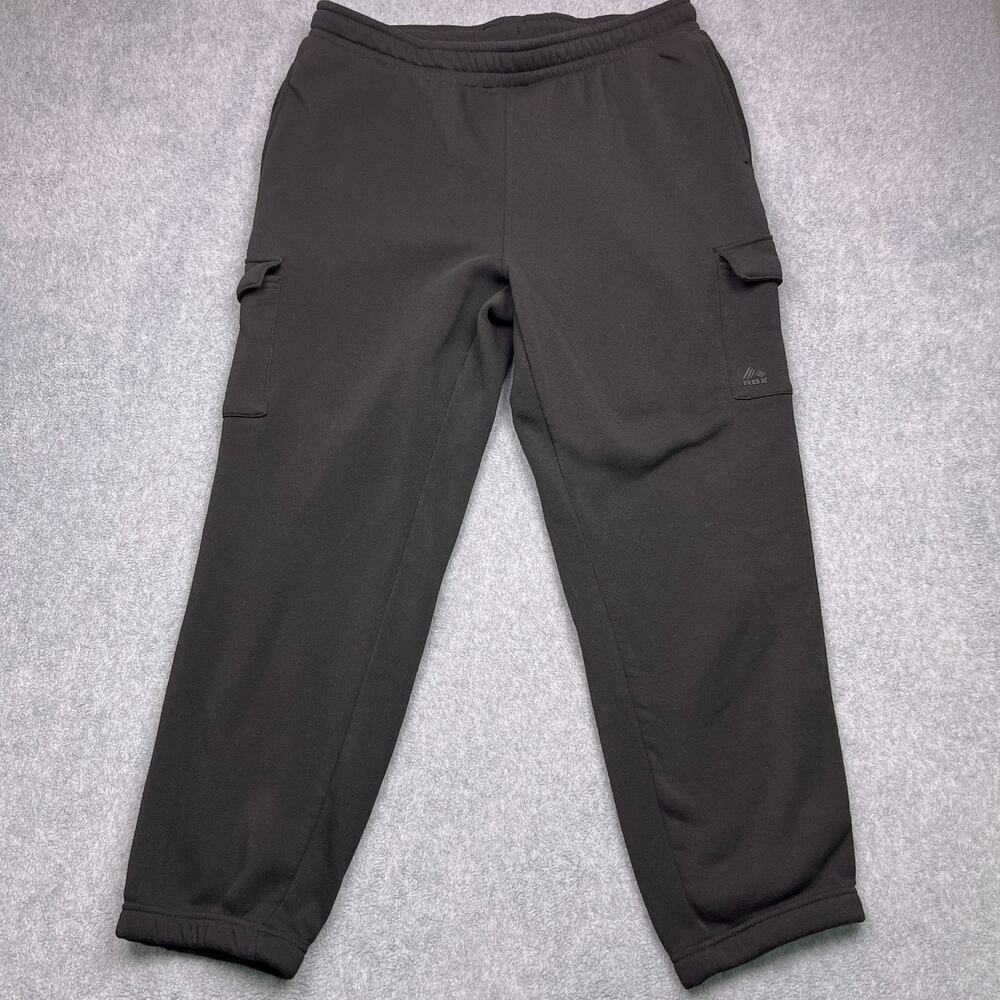 rbx active sweatpants mens‎ 2x black cargo pockets drawstring